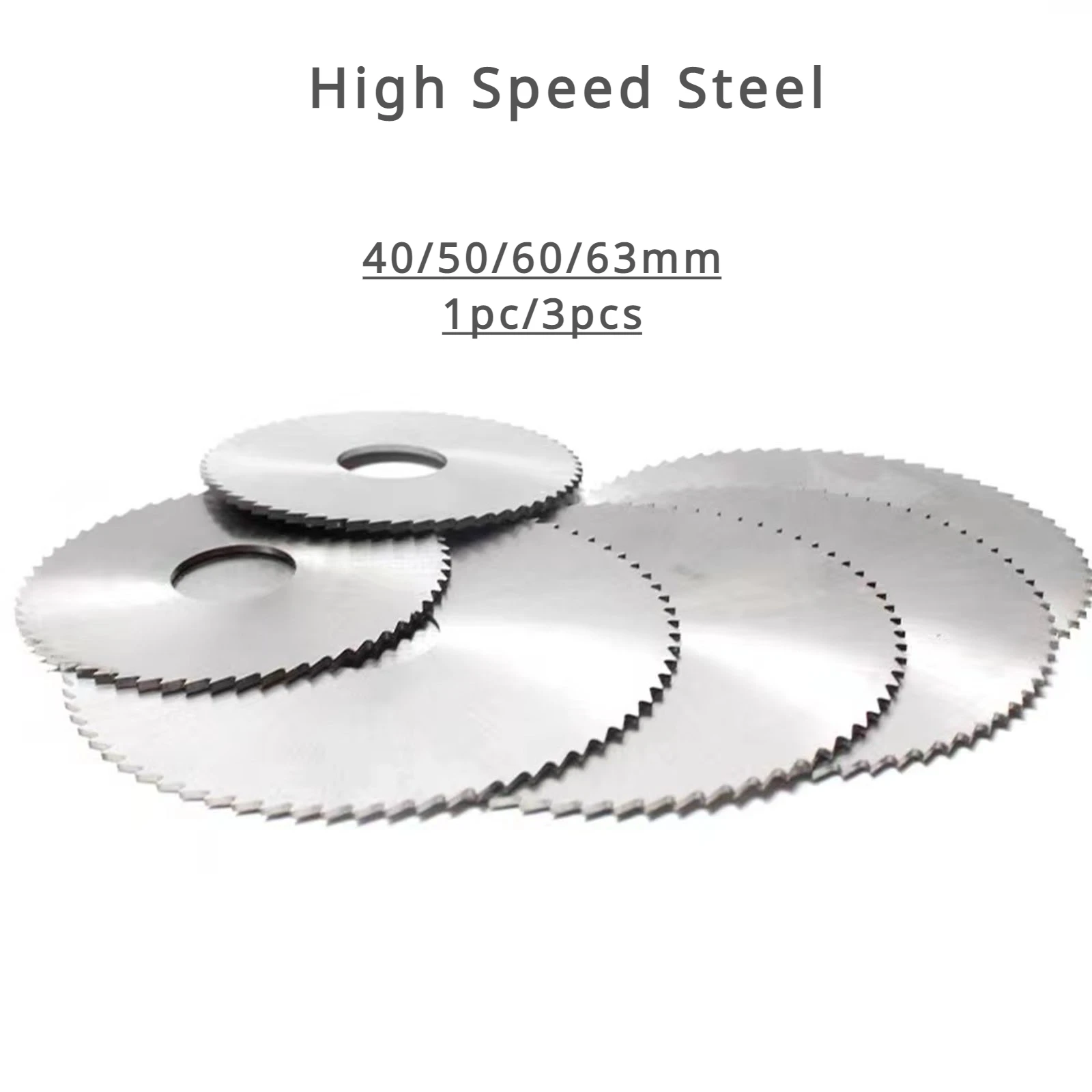 HSS Circular Saw Blade Disc, Fresadora, Madeira Metal Tile Slot Usinagem, Ferramentas Elétricas de Aço de Alta Velocidade, 40mm, 50mm, 60mm, 63mm, 1Pc, 3Pcs