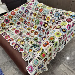 Korean Handmade Crochet Blanket Original Hand Hooked Crochet Blanket Cushion Felt Bay Window Banket Bedroom Carpet 40-220CM