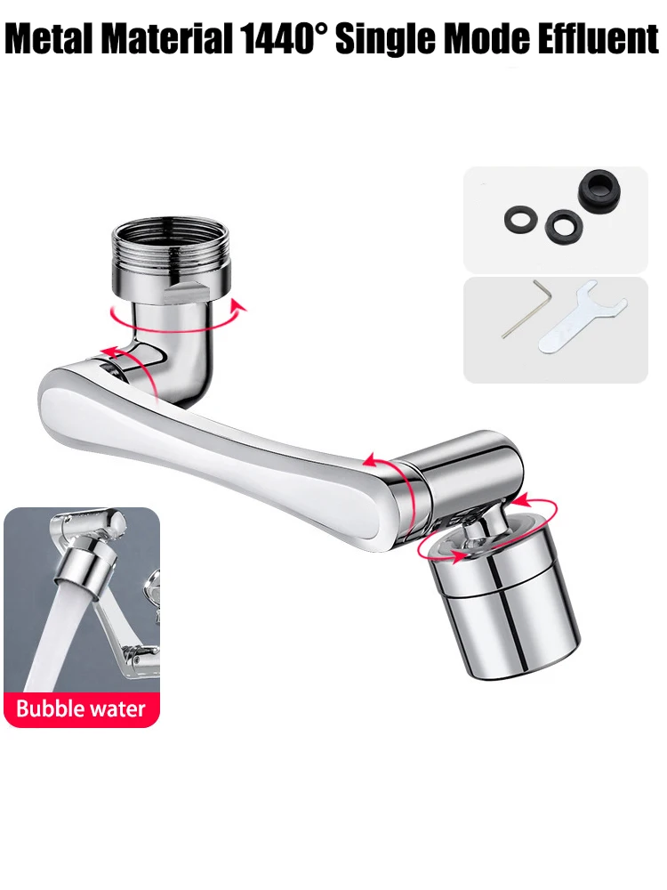 

Faucet Water Tap Nozzle Universal 1080 ° Swivel Extension Faucet Aerator Kitchen Sink Faucet Extender 2Flow Mode Stainless steel