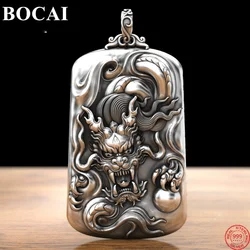 BOCAI S999 Sterling Silver Pendants for Women Men New Fashion Relief Domineering Flying Dragon Punk Jewelry Wholesale