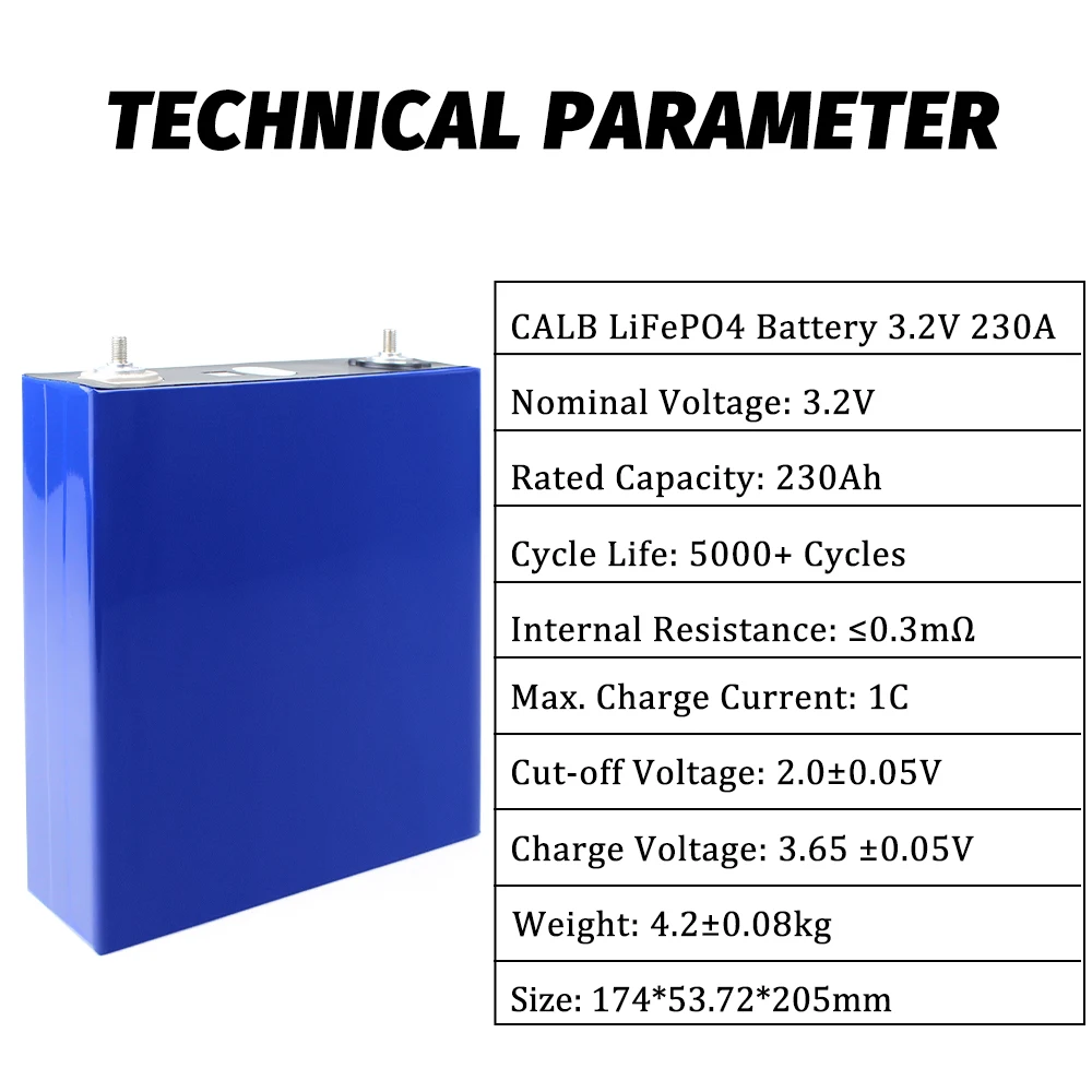 Lifepo4 3.2v 230ah baterias recarregáveis calb originais 4-16 peças para sistema de armazenamento de energia solar barco rv