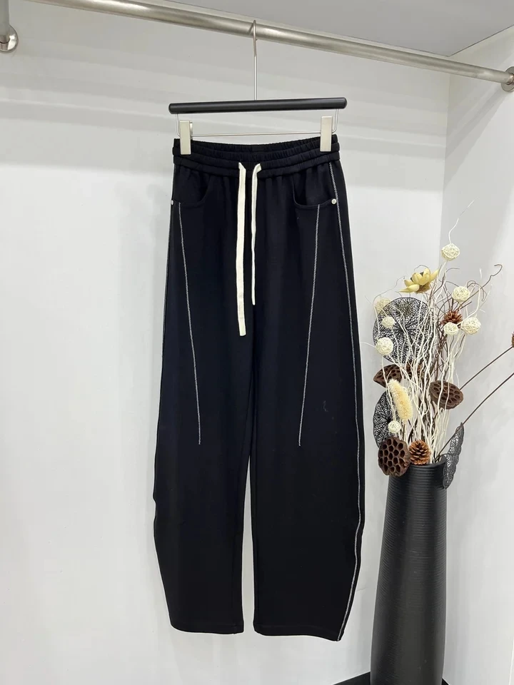 

2024SS Spring Summer Casual New Women High Quality Straight Pants Female Chic Trouse 2 Color