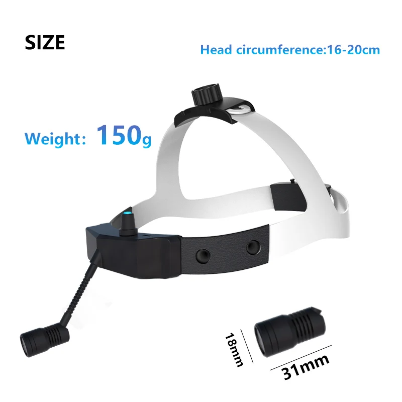 Burite Dental Surgical LED Headlight Headband Brightness Spot Ajustable Headlamp Wireless Medical Surgical Headlight ENT headlam