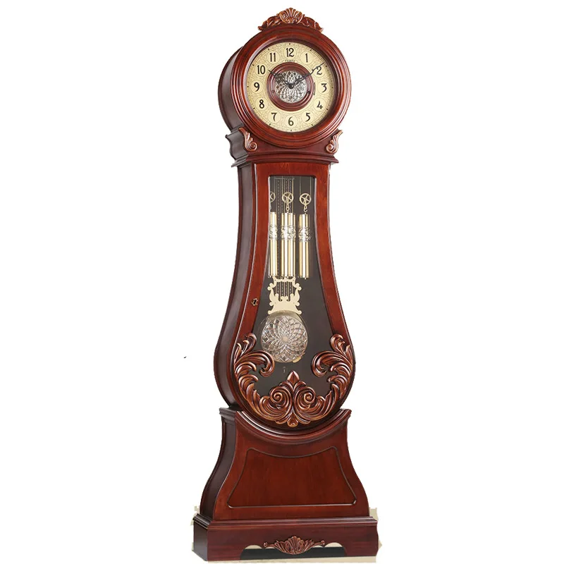 floor European living room  creative European standing Chinese mahogany creative pendulum large