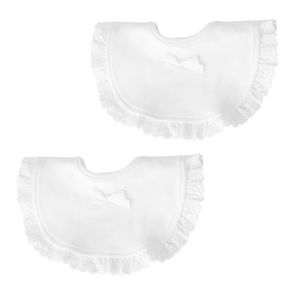 

2Pcs Princess Lace Bibs Cotton Bandana Drooling Unisex Apron Baby Infant Home Newborn Saliva Towel Lightweight Washable Dry
