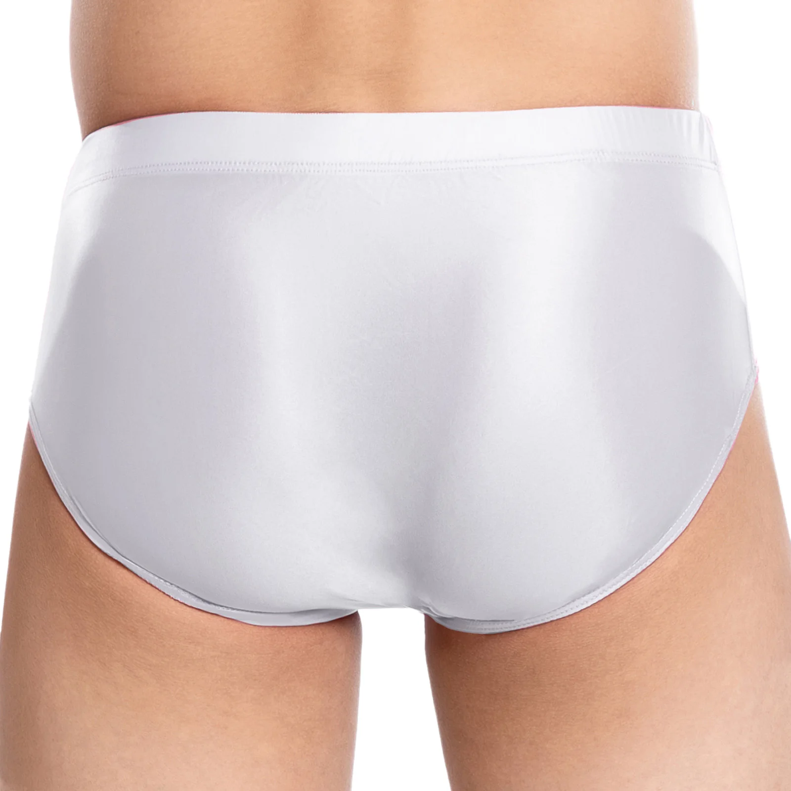 Mens Glossy Low Rise Briefs Sheath Pouch Elastic Waistband Underpants Thin Sheer Underwear for Nightclub Couple Games