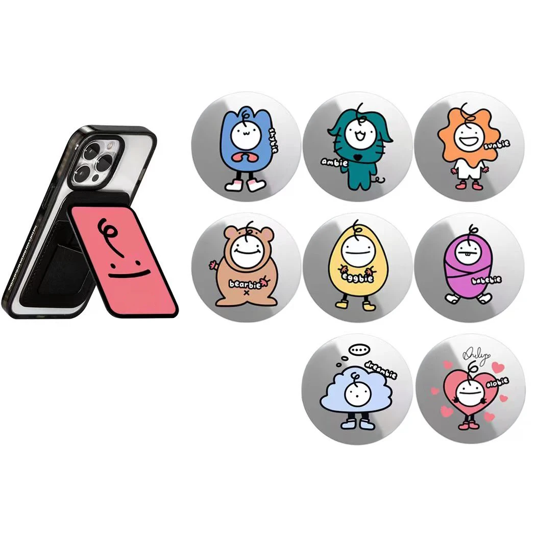 Cartoon Loves Face Magnetic Phone Stand Card Holder for IPhone 13 14 15 16 17 Pro Max Case