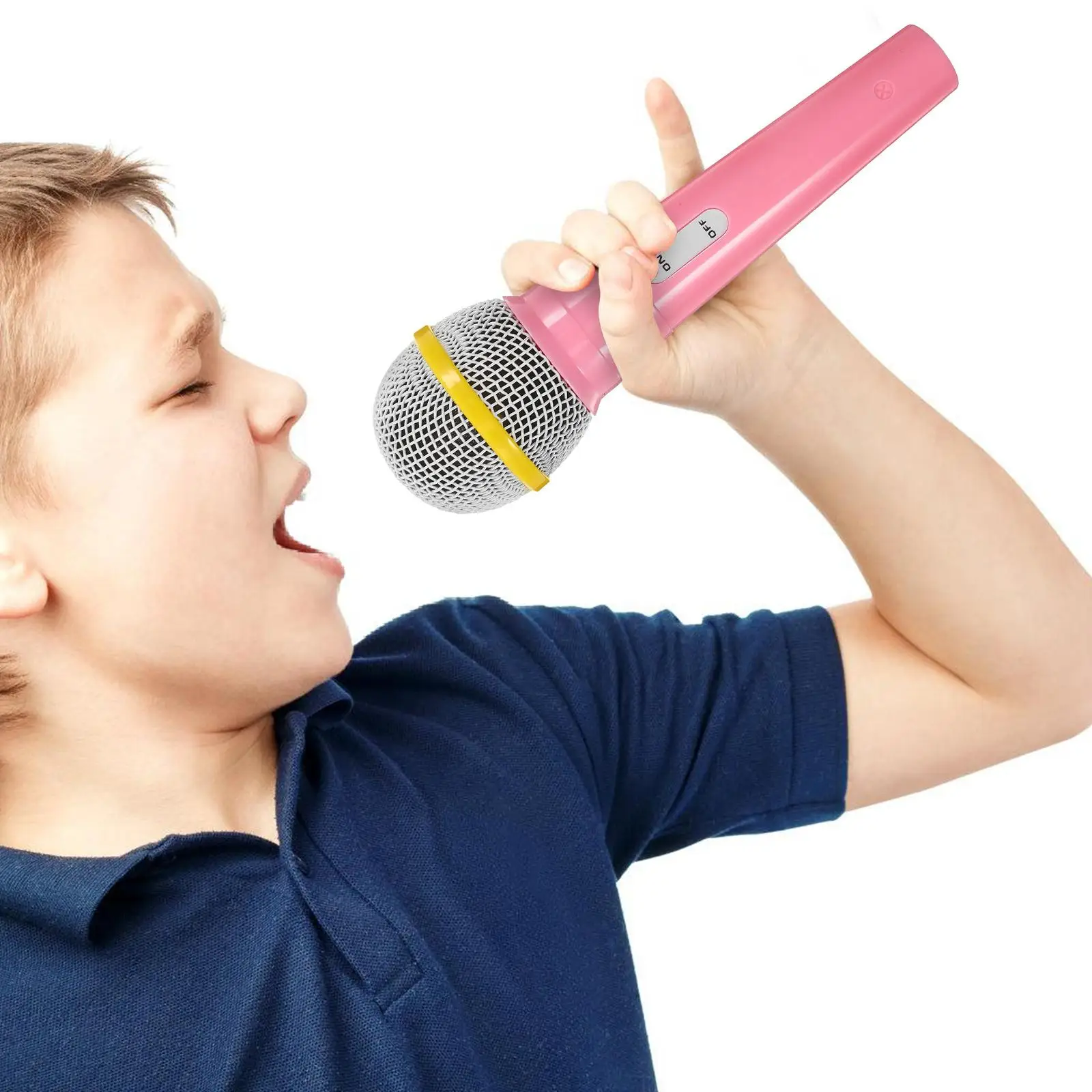 2 Pcs Microphone Model Photo Prop Plastic Toys Microphones Pretend Fake Child for Kids