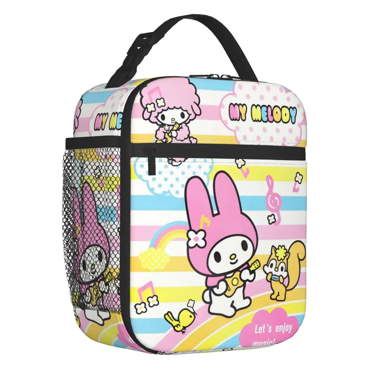 

Custom Pink Melody Thermal Insulated Lunch Bags Kawaii Cartoon Movie Portable Lunch Container for School Multifunction Food Box