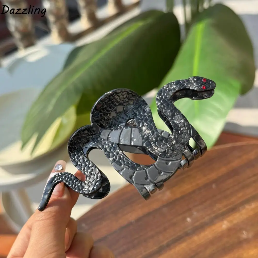 

Hairpin Vintage Snake Hair Claw Acetic Acid Elegant Snake Hair Clip French Retro Acetate Crab Clip Hair Styling Accessory