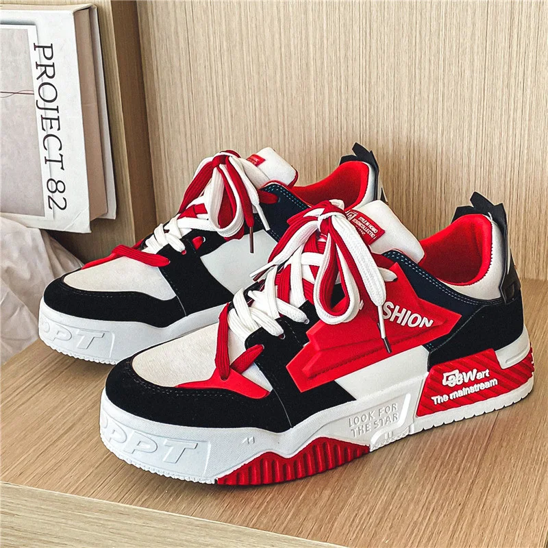 Fashion White Red Mens Skateboard Shoes Casual Sports Streetwear Shoes Men Designer Hip hop Skate Sneakers Men Zapatos De Hombre