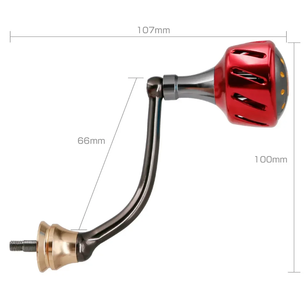 SANLIKE Red Fishing Reel Handle Left/Right Threaded Aircraft Aluminum Fishing Tool for Shimano Spinning Reel Fishing Accessories