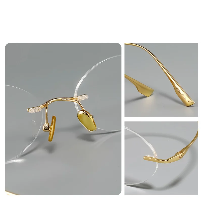 Rimle Oval Optics Glasses  Women Pure Titanium Prescription Recipe Lenses Progressive Myopia Eyewear Anti Blue Light Eyeglasses