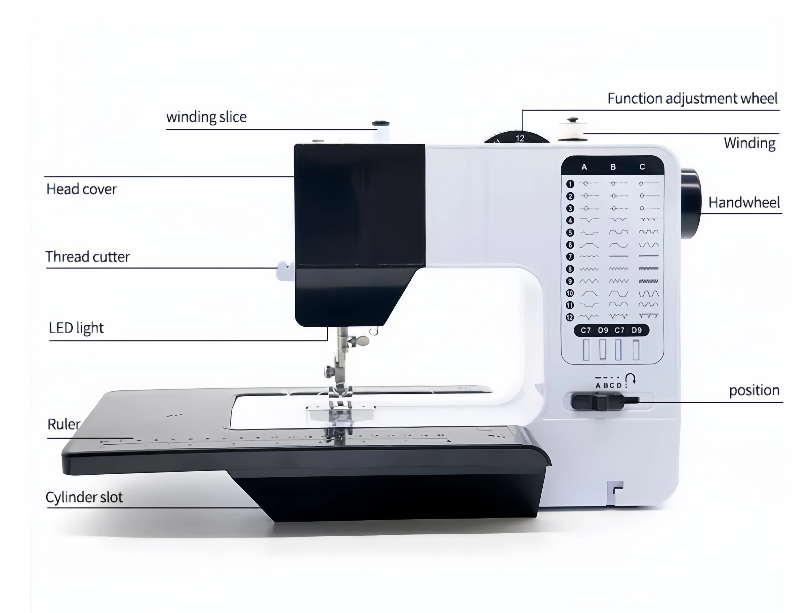 

Heavy Duty Sewing Machine 38 Stitch Household Zig Zag UFR-738A Sewing Machine Buttonhole Sewing Machine