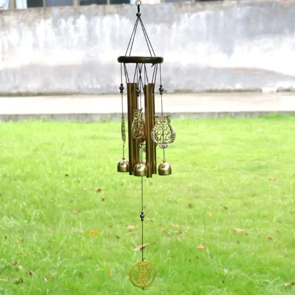 DIY Outdoor Copper Bells Wind Chimes DIY Hummingbird Hanging Ornament Owl Home Garden Yard Decoration