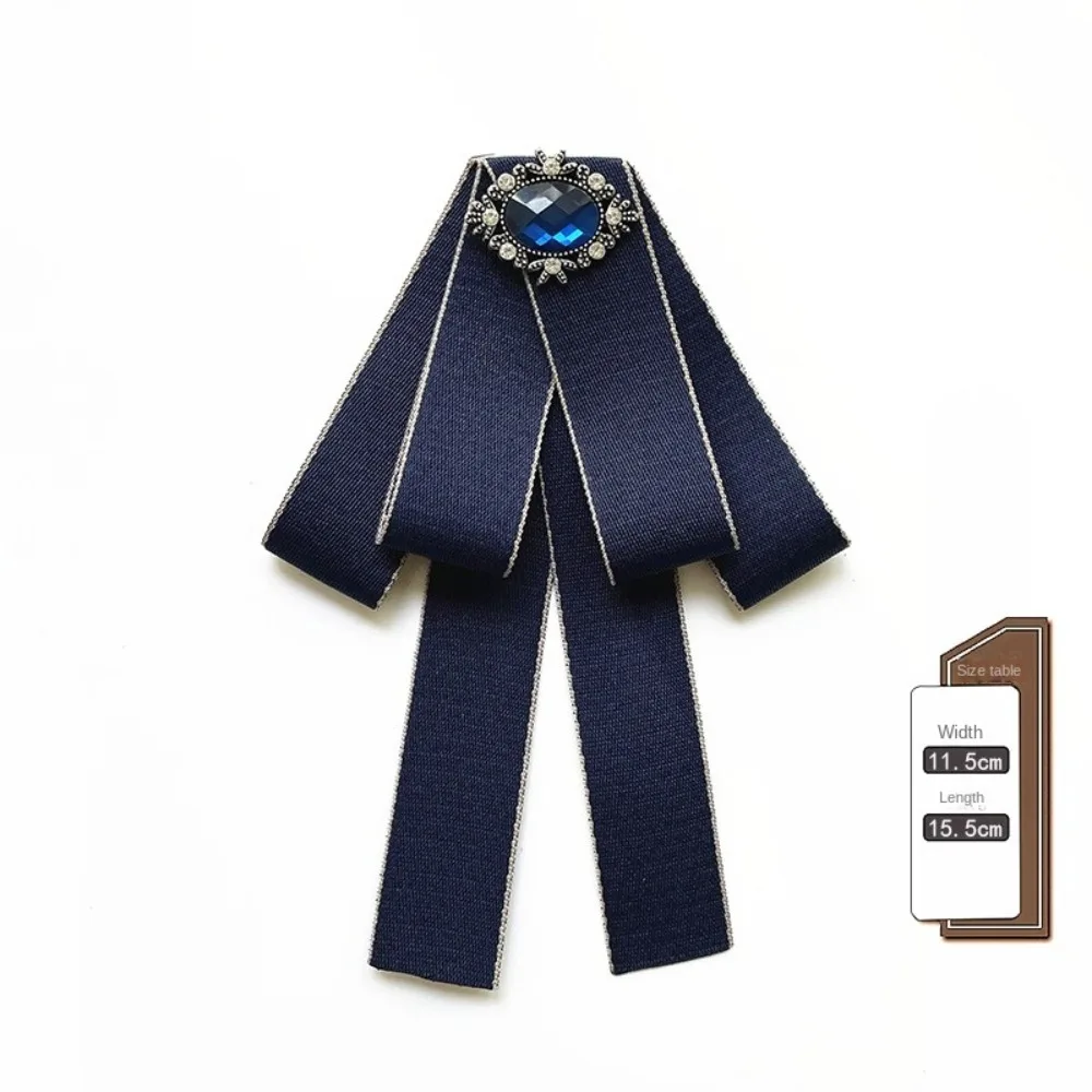 Новый однотонный галстук-бабочка с бантом, элегантные броши с бантом, кристаллы и стразы, предварительно завязанный воротник-бабочка с цветочным узором для девочек