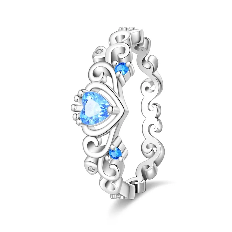 Ringe für Frauen, 100 % 925er Sterlingsilber, rosa Herz, Krone, Stern, Mond, Schneeflocke, Zirkon, Ringe, Mode, Verlobung, Hochzeit, Schmuck – Detail 1