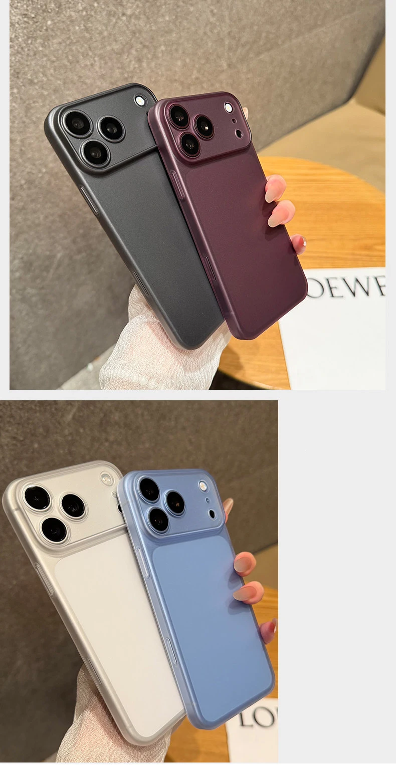 Luxury Ultra Thin 0.3MM PP Case for iPhone 18 17 Air 16 15 14 Plus 13 12 11 Pro Max Hard Clear Translucent Lens Protection Cover