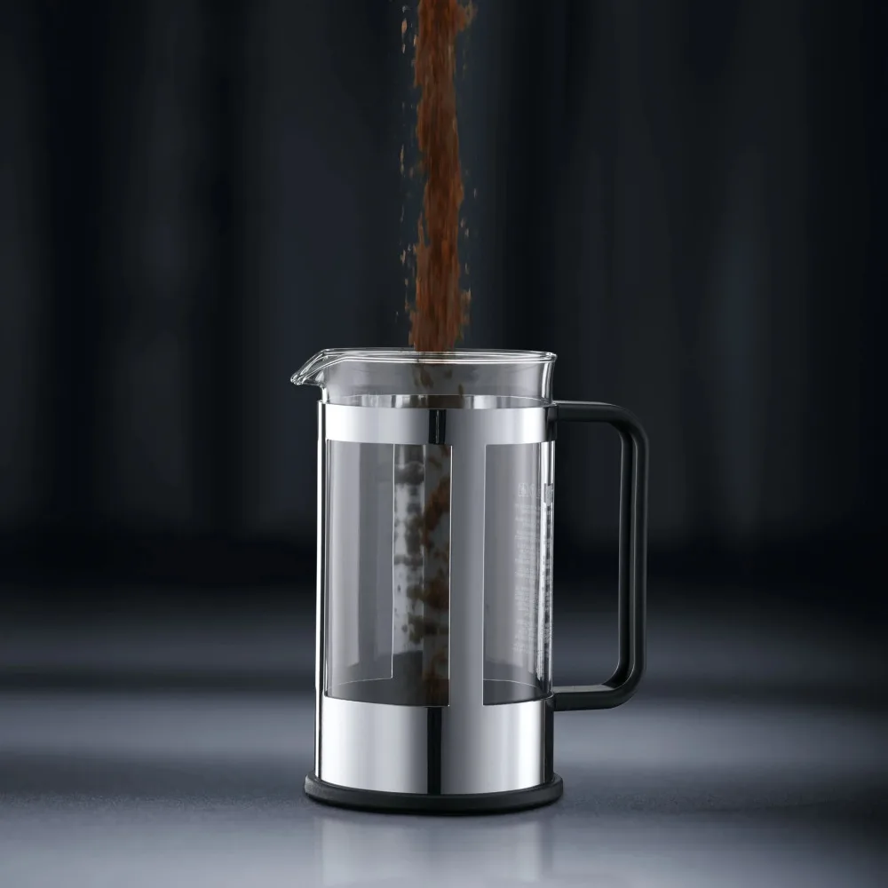 Bodum 17 oz Kenya French Press Coffeemaker, Stainless Steel