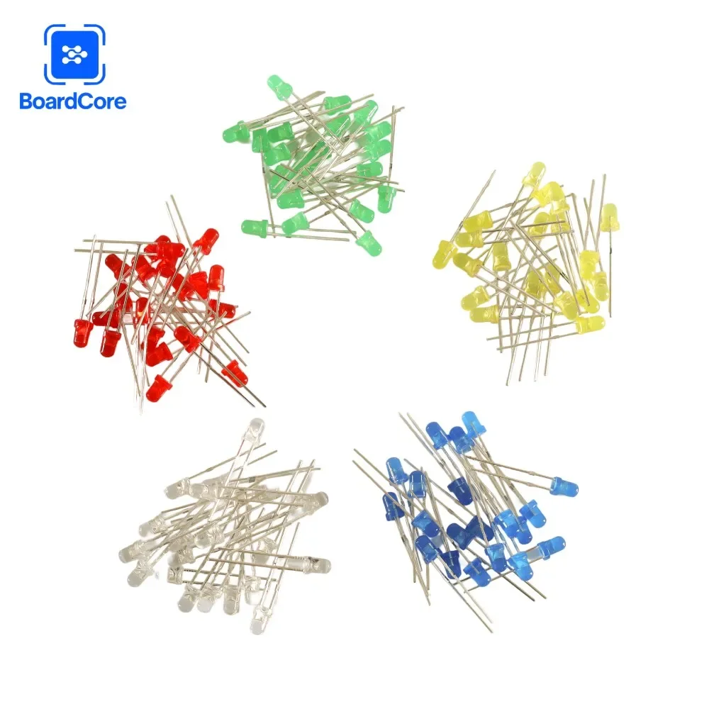 100 шт. F3 ультра яркий 3 мм светодиодный светильник белый желтый красный зеленый синий ассорти комплект DIY светодиоды набор электронных диодов Diy Kit