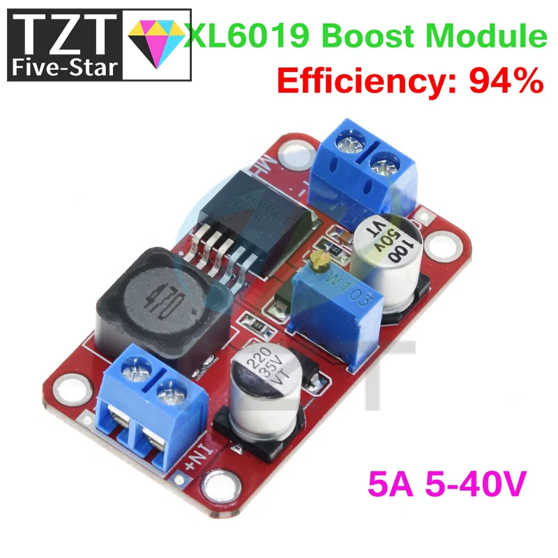 1/3PCS 5A DC-DC Step Up Power Module Boost Volt Converter 3.3V-35V To 5V 6V 9V 12V 24V XL6019