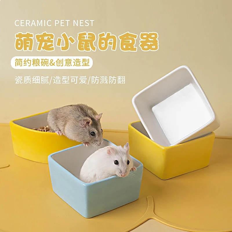 Keramik-Hamsterfutternapf Papageien-Futterschale Zuckerfarben Kleiner Haustierfutternapf Niedlicher Napf Großhandel