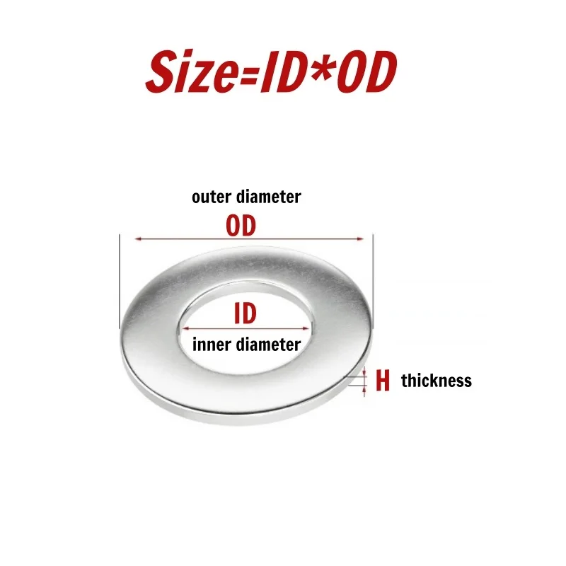 304 Stainless Steel Flat Washer M3 M4 M5 M6 M8 M10M12M14M16M18M20 Metal Gasket Sealing Plain Washers Spacer Shim THK 0.5/0.8/1mm