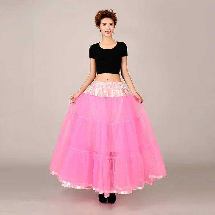 Women's 1 Meter Long Bridal Petticoat Big Wing Boneless Bride Wedding Dance Underskirt Dress Puff Skirt Petticoat Skirt 14Colors