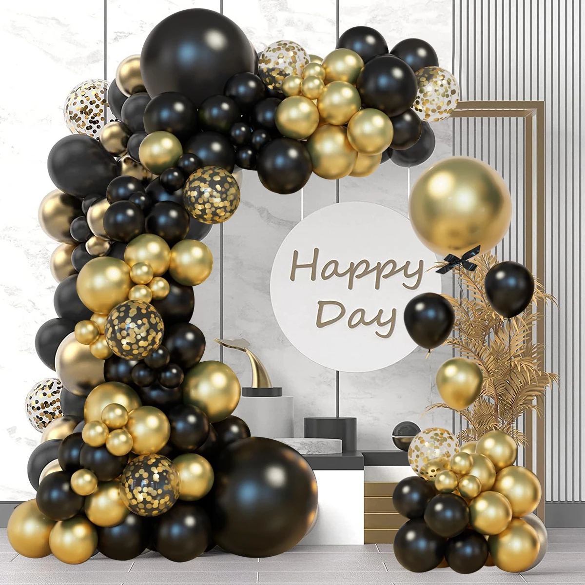 

Black Gold Confetti Balloon Garland Arch Kit Birthday Party Decoration Kids Wedding Birthday Party Supplies Baby Shower Balloon