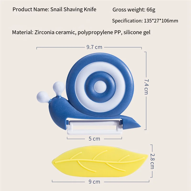 PORK-Snail Potato Peeler Portable Vegetable Peeler With Non-Slip Handle And Protective Cover