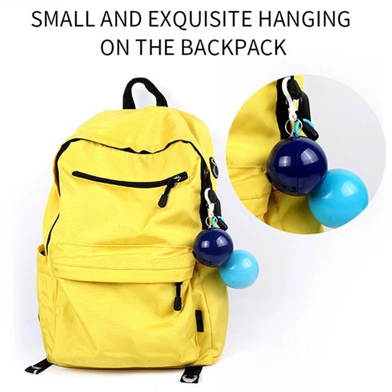 Portable Raincoatball Keychain Disposable Emergency Raincoats Ball Keyring For Travel Outdoor Waterproof Raincoats Key Buckle