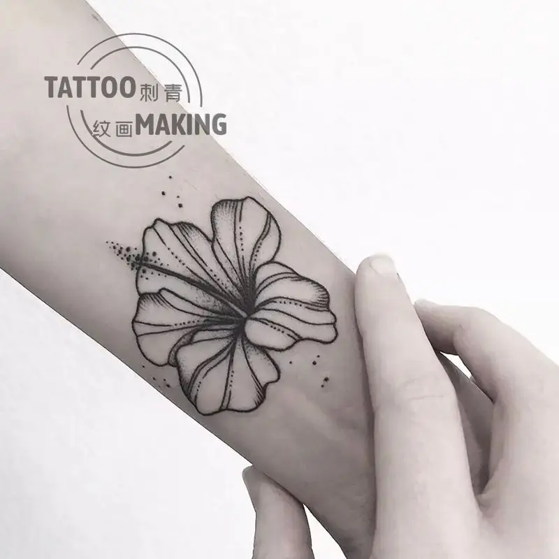 Sexy Temporary Tattoo Stickers Floral Tatto Flower Wrist Morning Glory Fake Tattoos for Women Tatoo Cute Art Carnival Festival