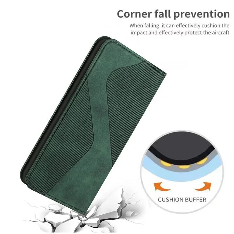 BoerHang Custodia per Huawei P60, Slot per Schede, Staffa, Cover Pelle PU Flip Portafoglio per Huawei P60.(Verde