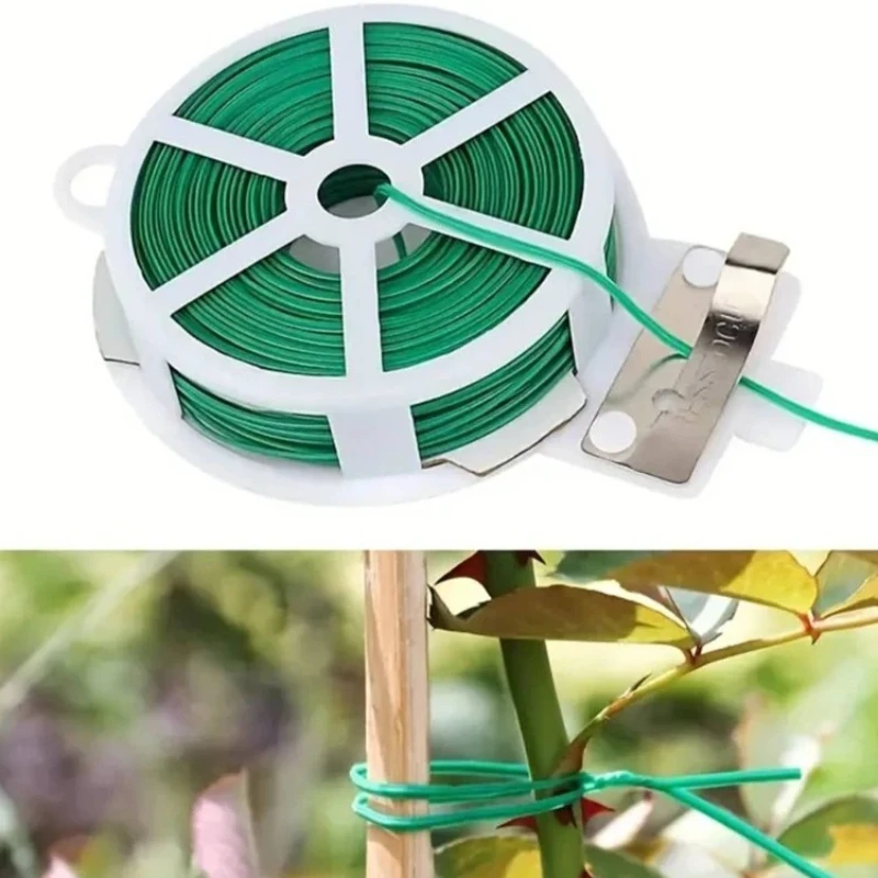 

1pc Reusable Plastic Garden Plant Tie Reel - Multi-use Durable Tree Tie Cable With Cutter For Home & Garden