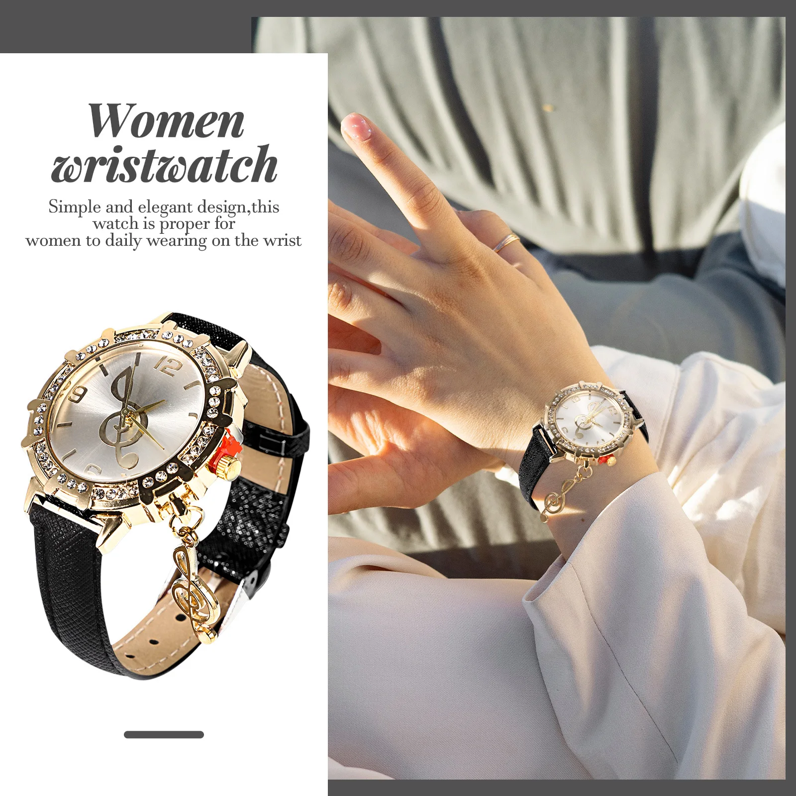 

Woman Watch Women's Diamond-set Cute Formal Wear Watches Mirror Material: Ordinary Glass