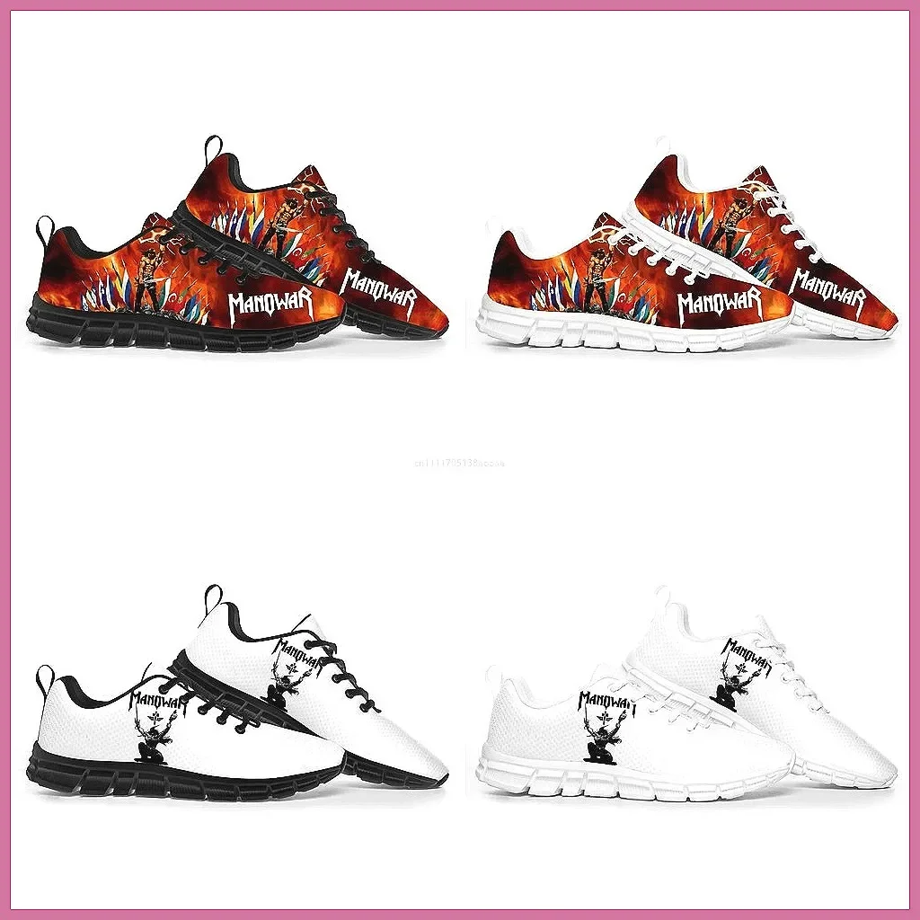

Manowar Band Customized Breathable Sneakers for Men & Women, Casual Lace-Up Sports Shoes