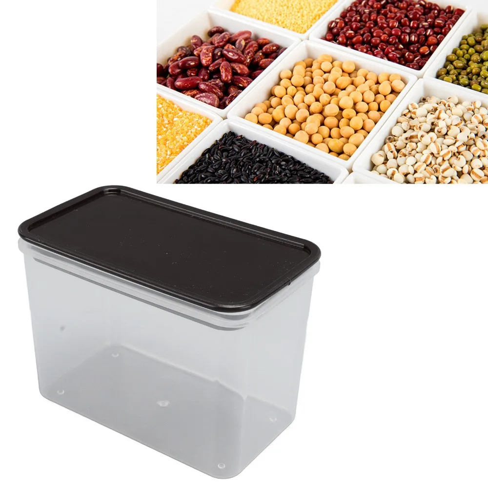 2PCS Durable pp Food Storage Container 500ml/1000ml Rectangular Grain Storage Box Sealed Container Pantry Use