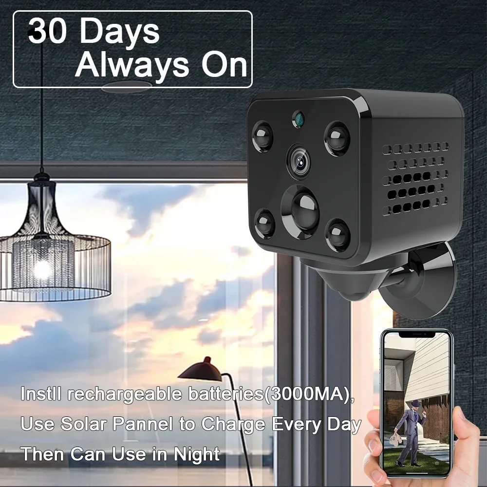 Mini Camera 4G SIM Card 4MP Built in 2100mAh Battery IP Video Record IR Night Vision Surveillance Security CCTV Micro Camcorder