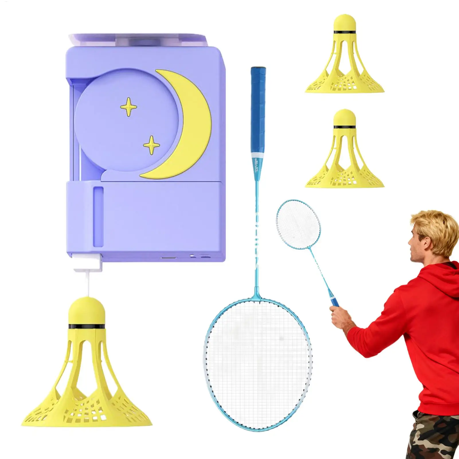 New Badminton Trainer With Elastic Cord Solo Training Tool Rebound Adhesive Remote Badminton Practice Equipment For Child Youth