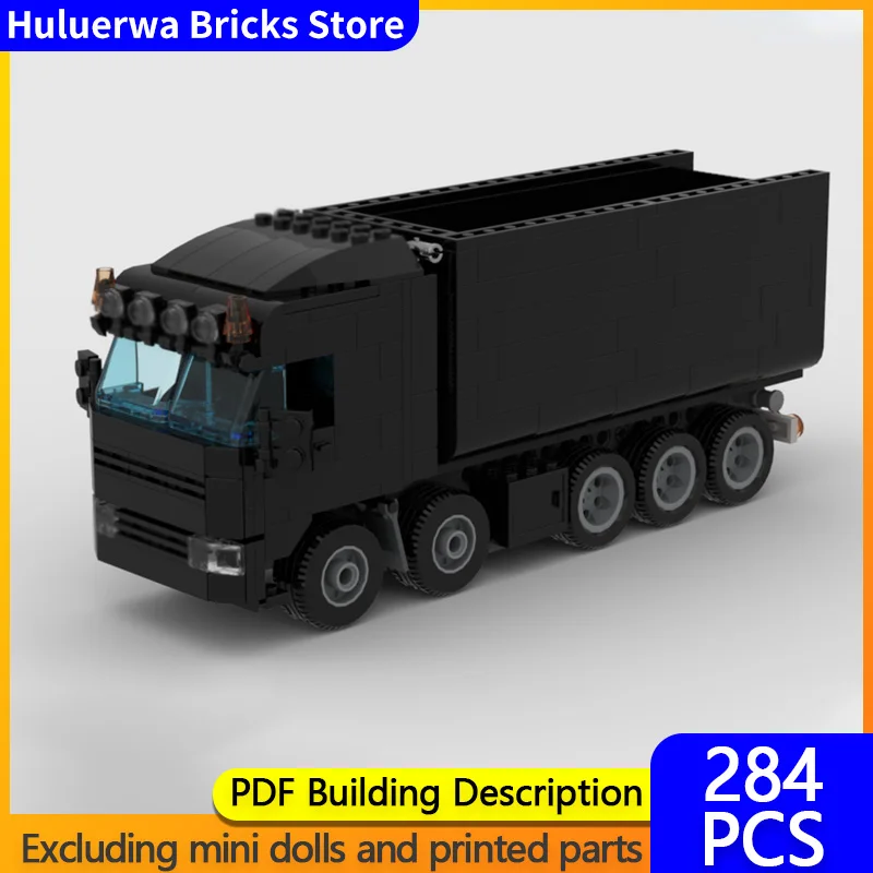 

Модель городской автомобиль MOC, строительные кирпичи, контейнер, транспортный грузовик, модульная технология, подарки, праздник, сборка, детские игрушки, костюм