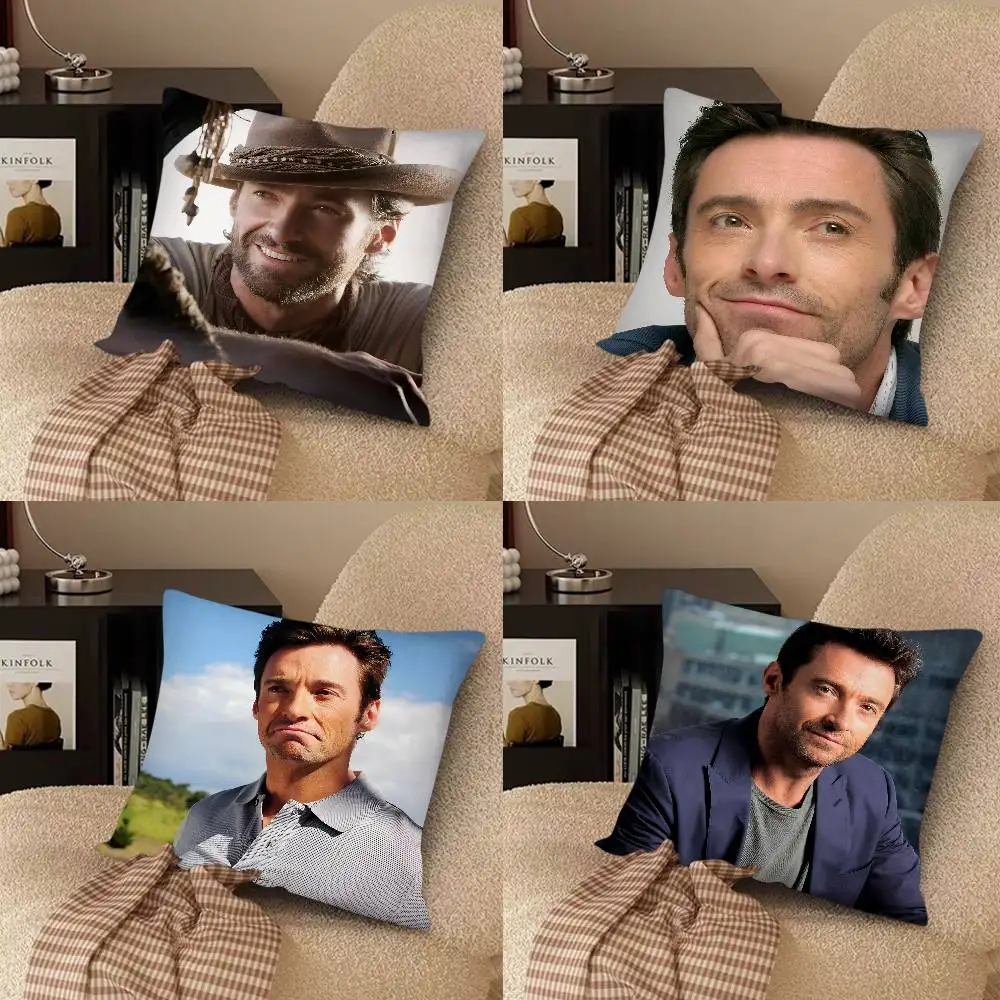 Actor H-Hugh Jackman Pillow Case Fashion Square Pillowcase Bedroom Sofa Room Ins Decoration Leisure