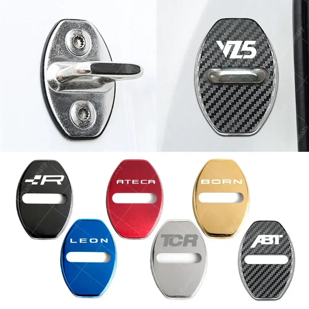 Car Door Lock Cover Auto Emblems Case for Seat Cupra Ateca Born Formentor VZ Leon R Tavascan Terramar Car Styling Accessories