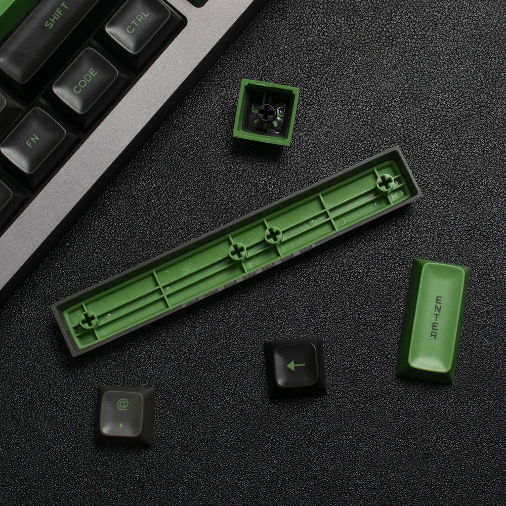 Perfil de cor verde cereja japonês do tiro triplo do dobro pbt dos keycaps do semicondutor chreey 129 chaves pbt para o teclado mecânico
