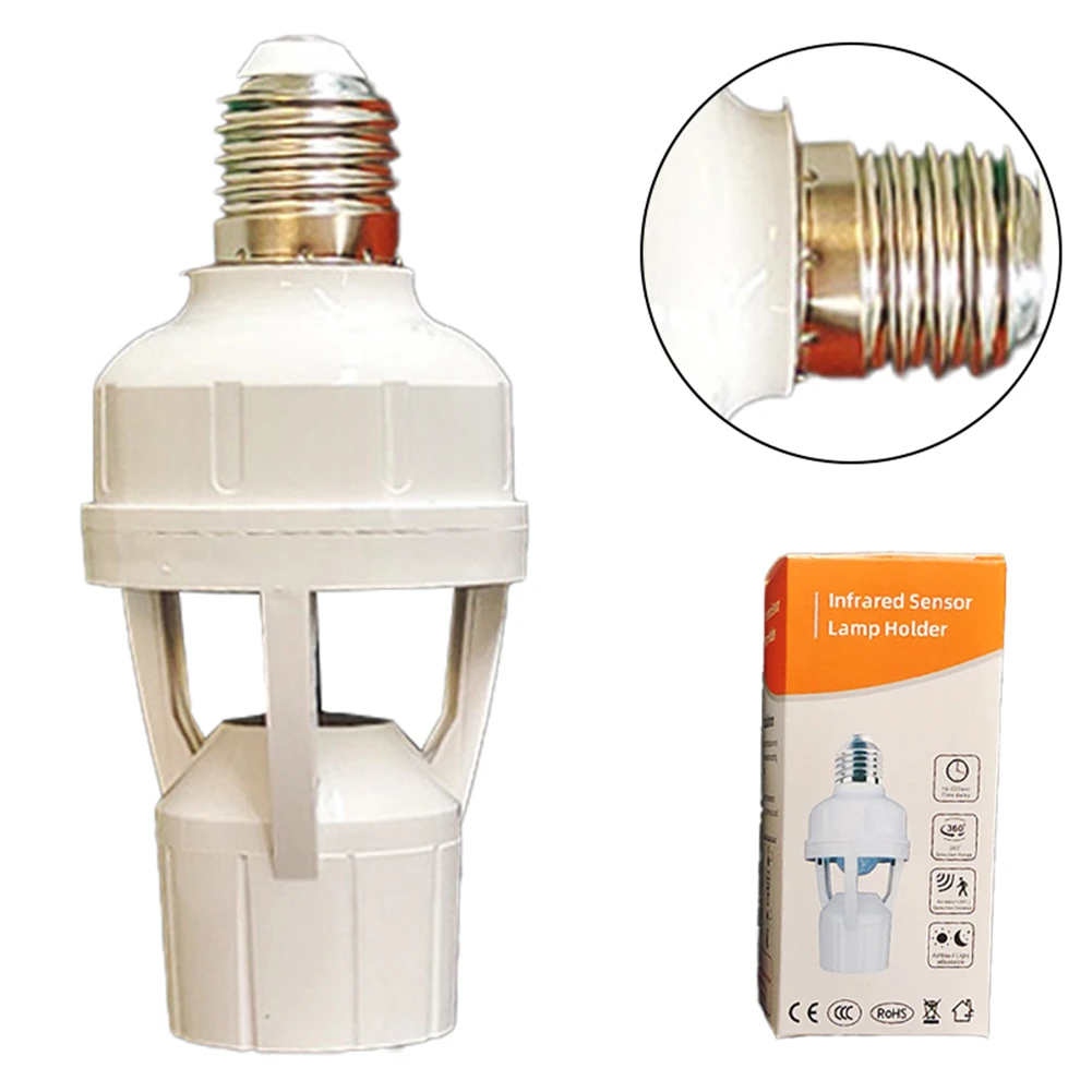 Human Body Induction Light Base Intelligent Motion Sensor E27 PIR Sensor Lamp Socket Converter For Auto LED Switch With AC