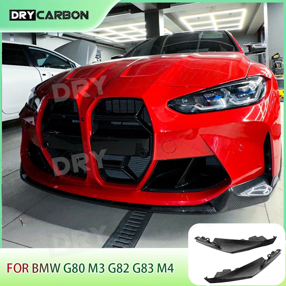 

Передний бампер из сухого углеродного волокна, спойлер, боковые фартуки, комплекты кузова, клапаны для BMW G80 M3 G82 G83 M4 2021+ FRP