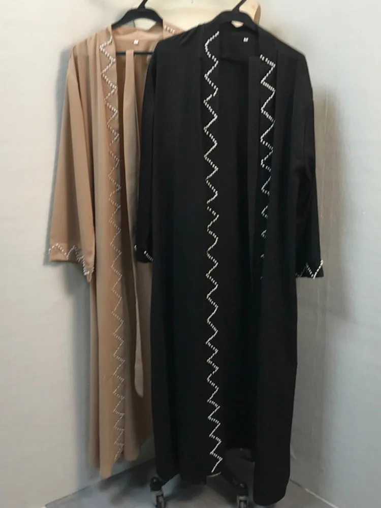 One Piece Ramadan Eid Mubarak Open Abaya Kimono Dubai Turkey Islam Kaftan Muslim Dress Clothes Abayas For Women Robe Caftan