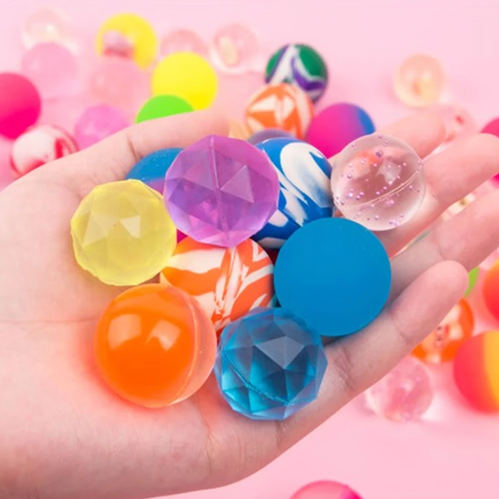 10-20Pcs Multiple Patterns Elastic Rubber Balls Fruit /Star/Diamond Design Nostalgic Kids Toy High Bounce Children  Present