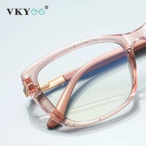 Imagen 2 del producto VKYEE nueva moda personalizada ojo de gato diseño Simple gafas de protección contra luz azul para mujer prescripción fotocromática personalizable