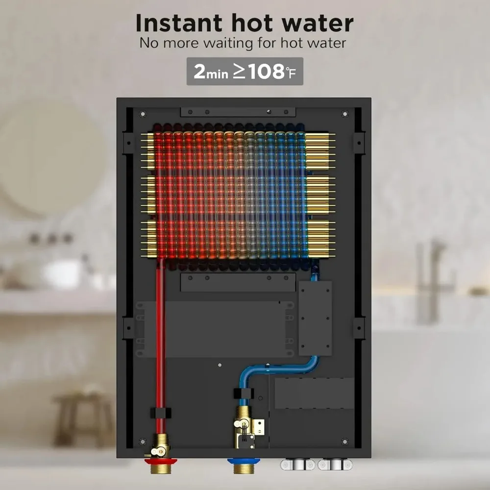 Haoyunma-電気タンクレス給湯器、温水、無限のオンデマンド、エネルギー使用、27kw、240ボルト、エネルギー使用を節約するための自己生成