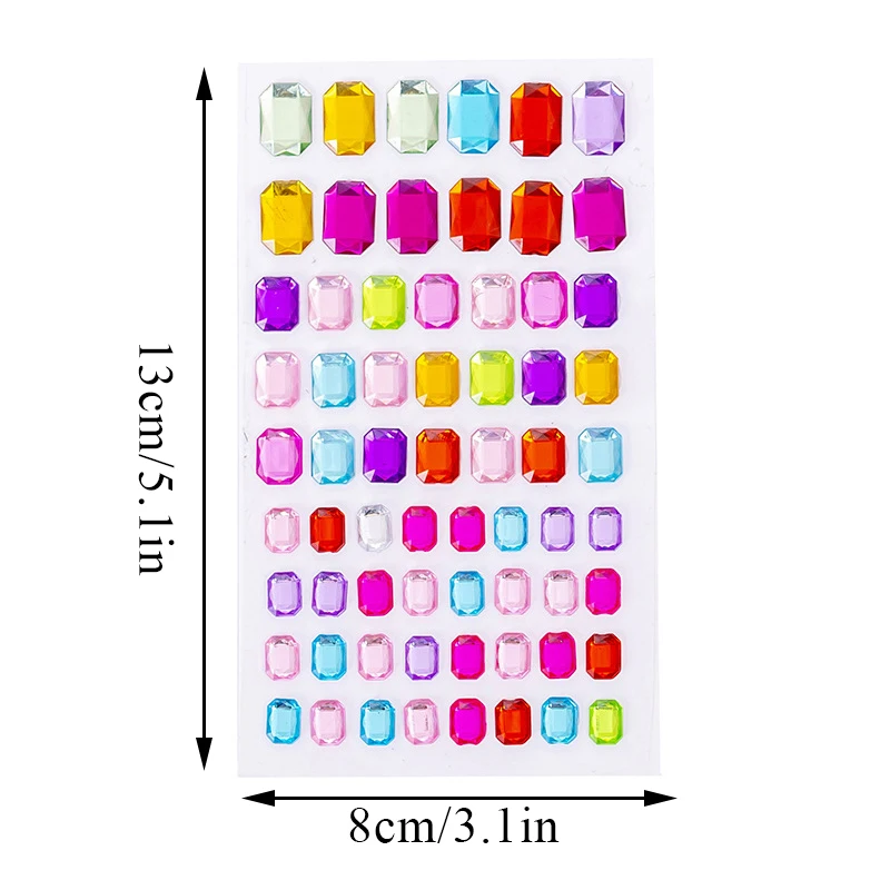 Diamond Rhinestone Stickers Photocard Decor 3D Gem Stickers Self Adhesive Jewel Crafts Crystal Sticker for Kids DIY Decorations